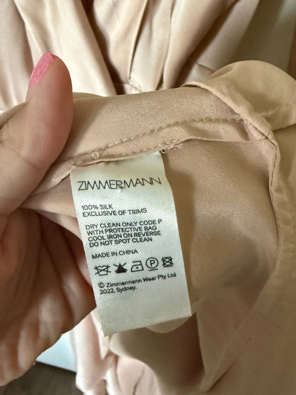 Zimmermann Blush Pink Ruffled Silk Satin Wrap Midi Dress 1 / S - Picture 6 of 12